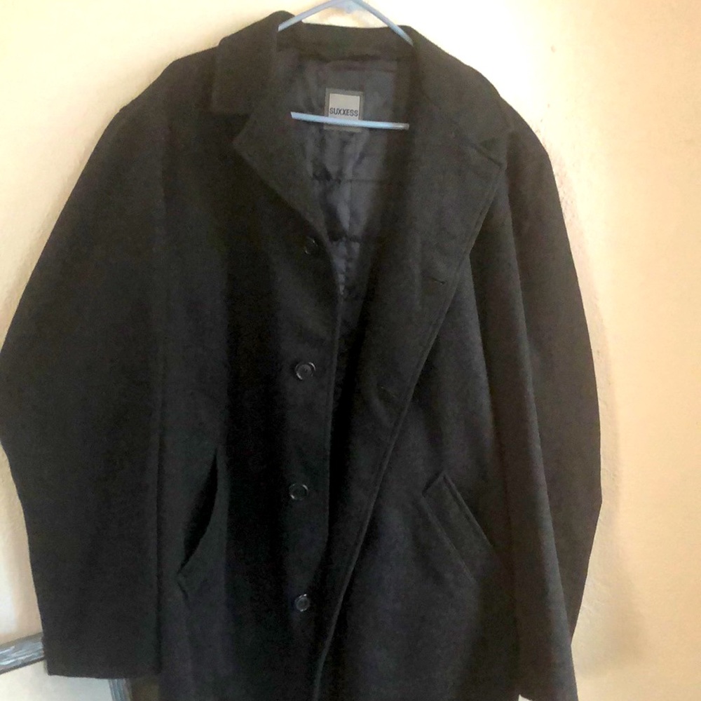 Long black gray coat